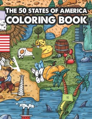 The 50 States of America Coloring Book: USA 50 States of America coloring book amazing and detailed designs Best Gift For Adults or kids