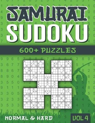 Samurai Sudoku: Sudoku Book for Adults with 1000+ 5 in 1 Sudoku - Normal and Hard - Vol 4