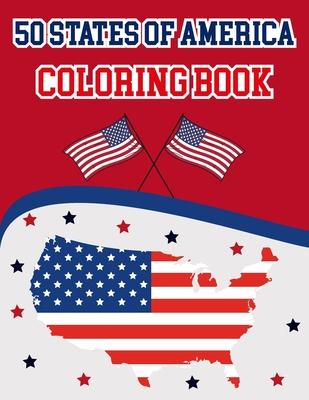 50 States Of America Coloring Book: The 50 States Maps Of United States America Coloring Book Map of United States 50 US States With History Facts Pat