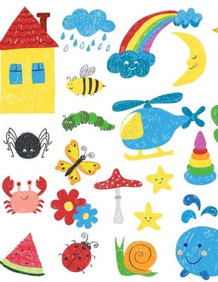 Story paper: for writing and drawing, colourful illustration cover