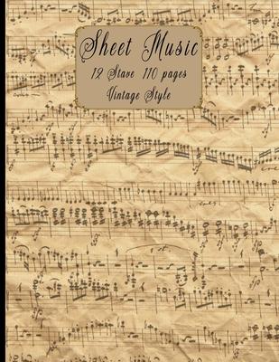 Sheet Music: Design With Vintage Cover Background For Musicians, Students, Songwriter And Gifts for Music Lovers