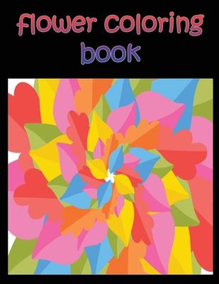 flower coloring book: large print easy activity coloring book for adult senior women