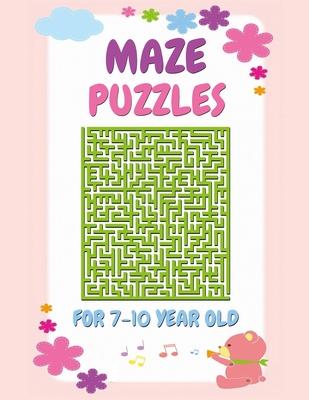 Maze Puzzles For 7-10 Year Olds: Large Print Fun Maze Activity Book For Kids With Solutions