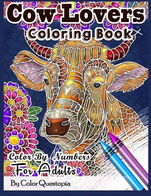 Cow Lovers Coloring Book - Color By Numbers For Adults: Stained Glass Mosaic Colorfull Activity Book For Stress Relief and Relaxation