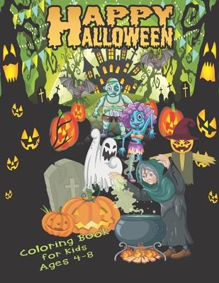 Happy Halloween Coloring Book For Kids Ages 4-8: A Spooky Halloween Coloring Book For Creative Children - 44 Halloween Coloring Pages High Quality for