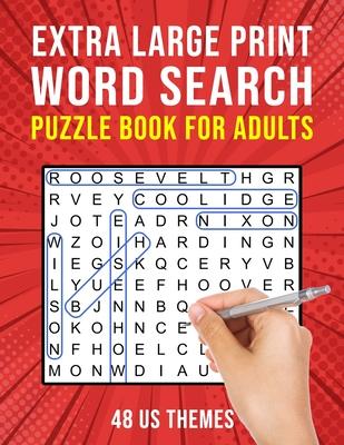 Extra Large Print Word Search Book for Adults: 48 US Themed Wordsearch Puzzles for Seniors or Visually Impaired