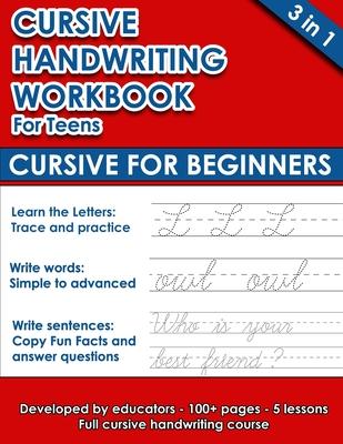 Cursive Handwriting Workbook For Teens: Cursive for Beginners (112 pages of exercises with letters, words and sentences. Tracing Letters A-Z/a-z inclu Subscription