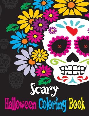 Scary Halloween Coloring Book: 40 Zombie and Skull Face Paint Pattern Scary Happy Halloween Pumpkin Stress Relief Design Notebook for Adult Kid Activ