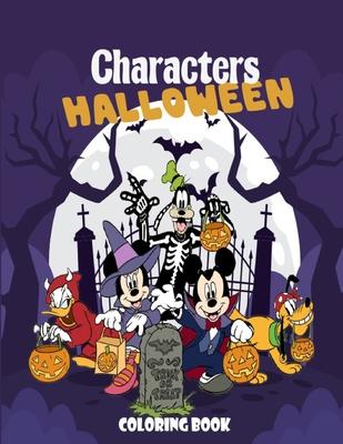 Characters Halloween Coloring Book: Wonderful Halloween coloring book. Lots of fun and easy cartoon character designs for kids, toddlers and preschool