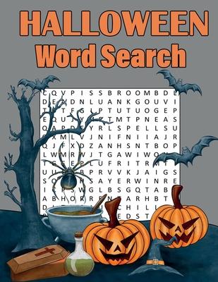 Halloween Word Search: Large Print Halloween Word Search Puzzle Book for Adults and Kids 9+