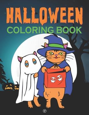 Halloween Coloring Book: A Cute Spooky Fun and Stress-Relieving Non-Candy Halloween Trick or Treat Gift for Children and Adults