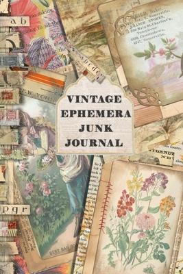 Vintage Ephemera Junk journal: Full colour slimline paperback journalling book for creating your own sketchbooks - Emphera elements for decoupage, jo