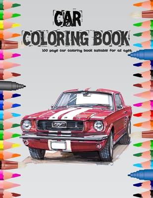 Car Coloring Book: 100 page car coloring book suitable for all ages