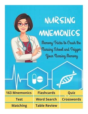 NURSING MNEMONICS - 163 Mnemonics, Flashcards, Quiz, Test, Word Search, Crosswords, Matching, Table Review: Best Help Studying for NCLEX, Memory Trick