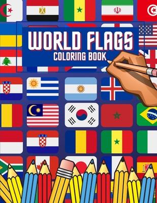 World flags: Coloring Book - With color guides to help and Useful information for each flag - Best geography gift for kids and Adul