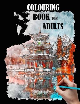 Colouring book for adults: city, houses, flowers, coloring books for adult, beautiful patterns and sketches to color