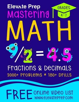 Mastering Math Fractions and Decimals: 3000+ Problems - 180+ Drills - Adding, Subtracting, Multiplying, Dividing, Converting, Comparing and More! Subscription