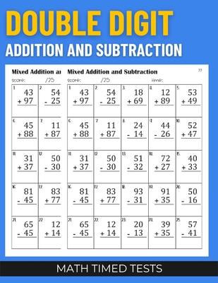 Math Timed Tests: Double Digit Addition and Subtraction Subscription