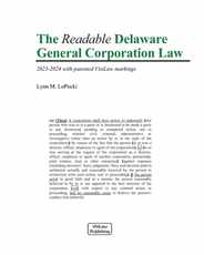 The Readable Delaware General Corporation Law: 2023-2024 with Visilaw Markings Subscription