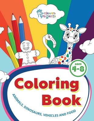 Coloring Book: Fun Travel Games for Kids Ages 4-8 - Engaging Activities for Road Trips, Air Travel for kids and boys. Animals, dinosa