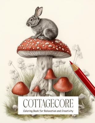 Cottagecore: Coloring Book for Adults and Teens Filled with Mushrooms, Cats, Frogs, Flowers, and More for Stress Relief, Mindfulnes