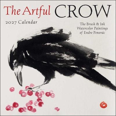 The Artful Crow 2027 Wall Calendar: Brush and Ink Watercolor Paintings Subscription
