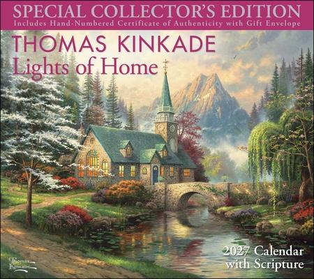 Thomas Kinkade Collector's Scripture Edition 2027 Deluxe Wall Calendar + Print: Lights of Home Subscription