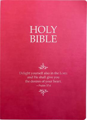 Kjver Holy Bible, Delight Yourself in the Lord Life Verse Edition, Large Print, Berry Ultrasoft: (King James Version Easy Read, Red Letter, Pink, Psal