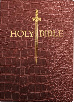 KJV Sword Bible, Large Print, Walnut Alligator Bonded Leather, Thumb Index Subscription