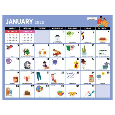 Cal 2025- Every Day's a Holiday Large Desk Pad Monthly Blotter