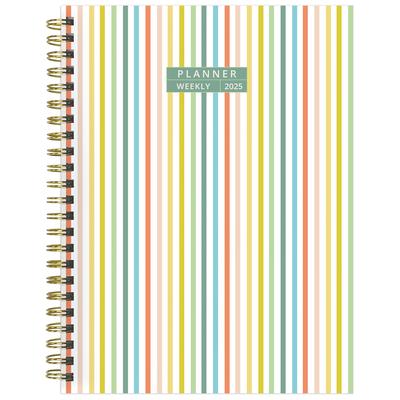 Cal 2025- Malibu Stripes Medium Weekly Monthly Planner