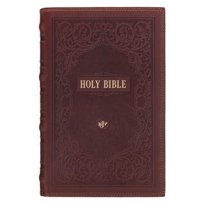 KJV Bible Giant Print Standard-Size (Full-Grain Leather, Dark Brown) Subscription
