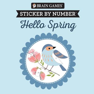 Brain Games - Sticker by Number Compact Edition: Hello Spring 7x7 Inches Easter Basket Filler, Travel Size Activity Book for Adults & Kids 7+ Subscription