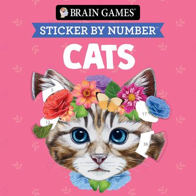Brain Games - Sticker by Number Compact Edition: Cats 7x7 Inches Perfect Gift for Cat Lovers, Travel Size Activity Book for Adults & Kids 7+ Subscription