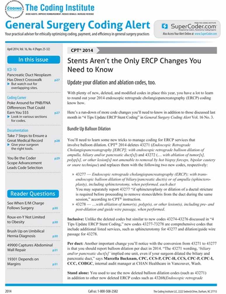 General Surgery Coding Alert Magazine Subscription Discount ...