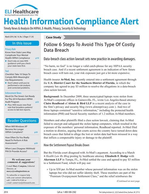 Health Information Compliance Alert