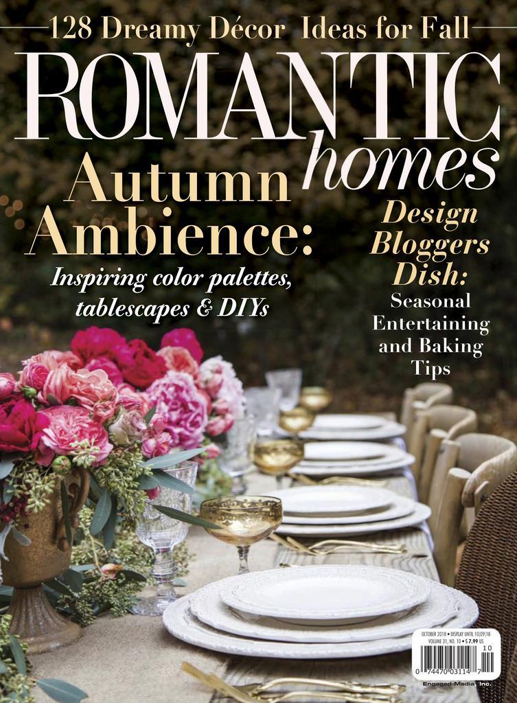 Romantic Homes Magazine Subscription Discount Casual Elegance   8123 Romantic Homes Cover 2018 October 1 Issue 