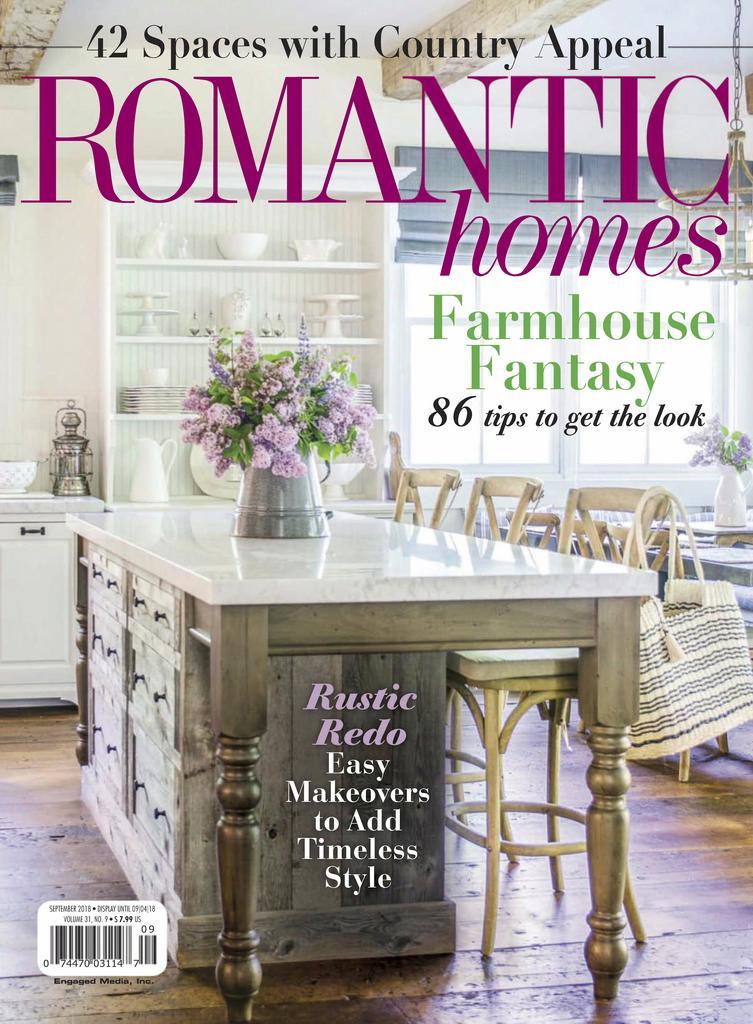 Romantic Homes Magazine Subscription Discount Casual Elegance   8123 Romantic Homes Cover 2018 September 1 Issue 