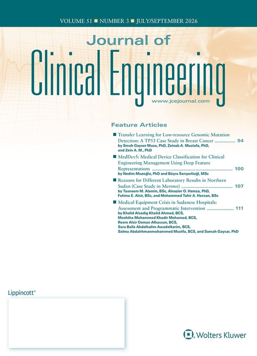 Journal Of Clinical Engineering Subscription